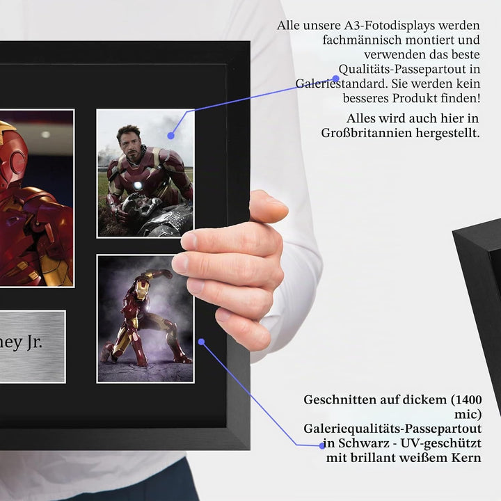 HWC Trading FR A3 Robert Downey Jr Ironman Presents Autogramm-Bild für Film-Erinnerungsstücke, gerah
