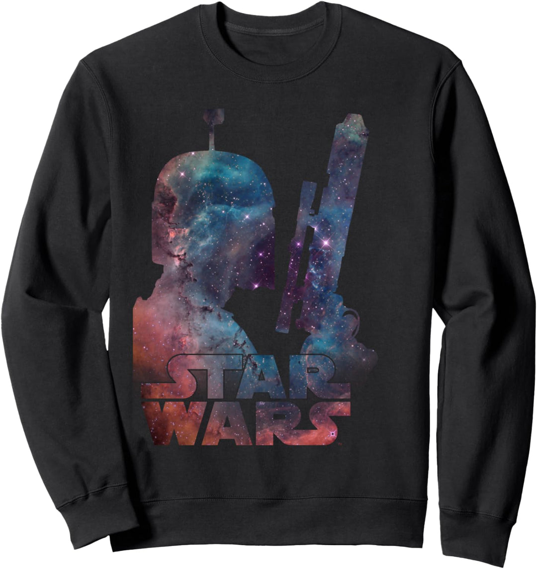 Star Wars Boba Fett Silhouette Galaxy Fill Sweatshirt