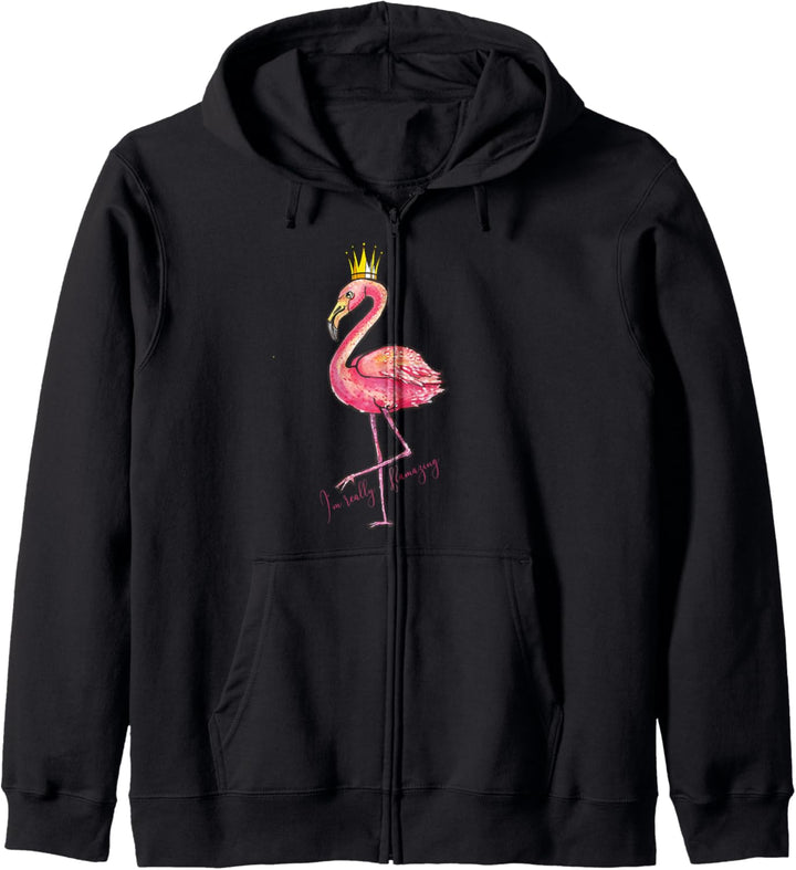 I'm flamazing - Pinker Flamingo mit Krone Geschenk Flamingo Kapuzenjacke