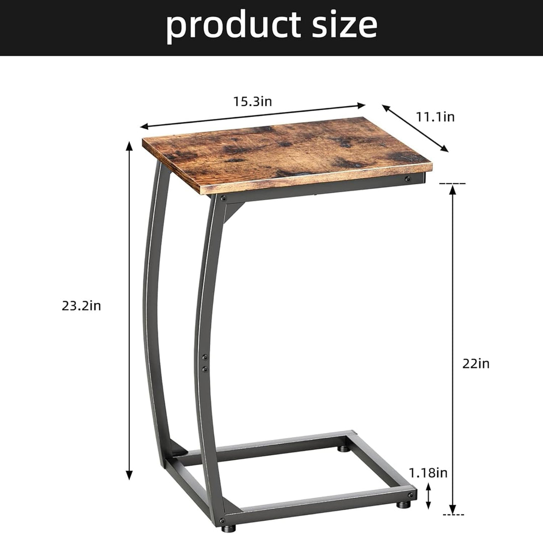 C-förmiger Beistelltisch 2er-Set, Wohnzimmer Tisch für Couch,C Form Sofatisch, Couchtisch,Tisch für
