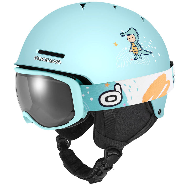 Odoland Kinder Skihelm und Skibrille Set, Snowboardhelm für Jungen und Mädchen, Verstellbar Schneehe
