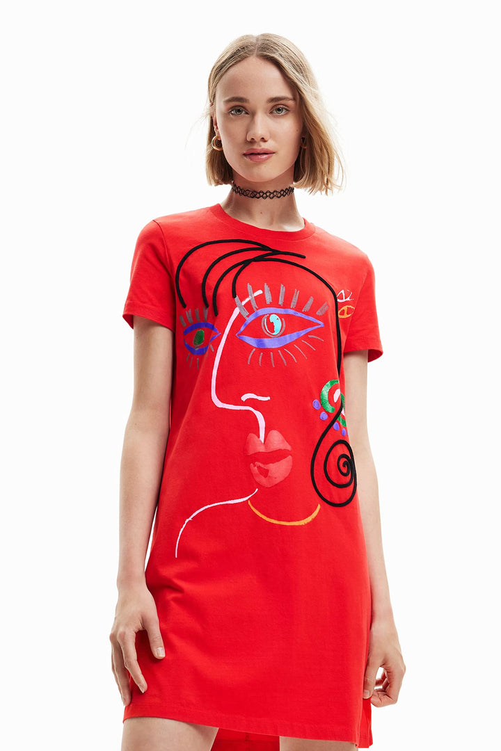 Desigual Damen Dress S Rot, S Rot