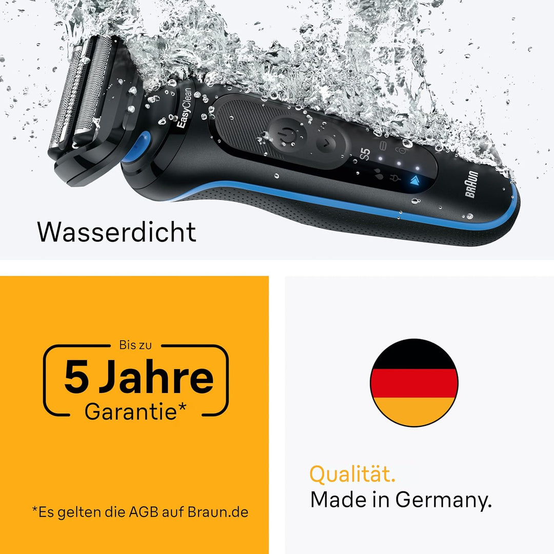 Braun Rasierer Herren Elektrisch Series 5, 52-N1000si, Schwarz | Rasierapparat, Kabelloser Elektrora