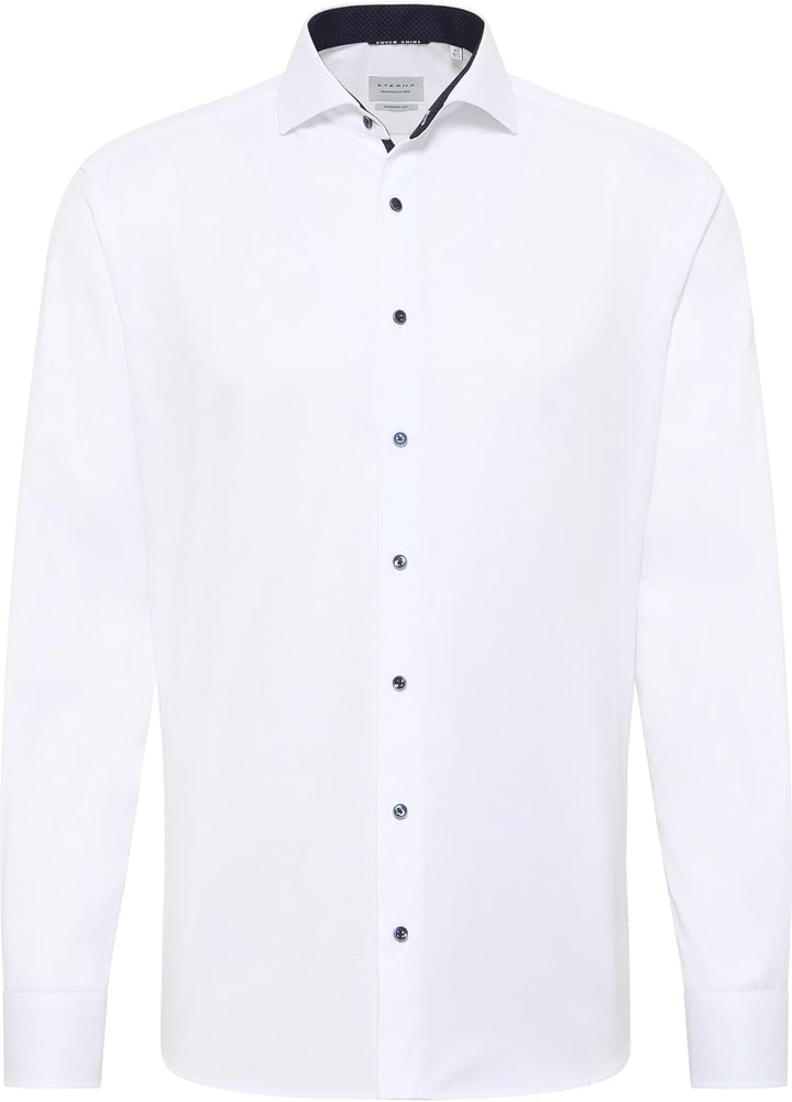 ETERNA Langarm Hemd COMFORT FIT Popeline unifarben 42 Weiss 01, 42 Wei&#xDF; 01
