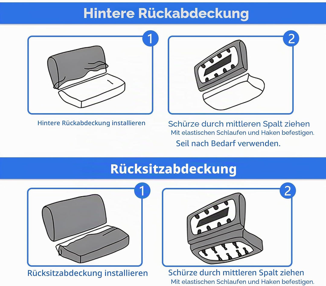 9 Stück Universal Autositzbezüge, Sitzbezüge Auto Für 5 Sitzer, Autositzauflage Set Seiten-Airbag-ko