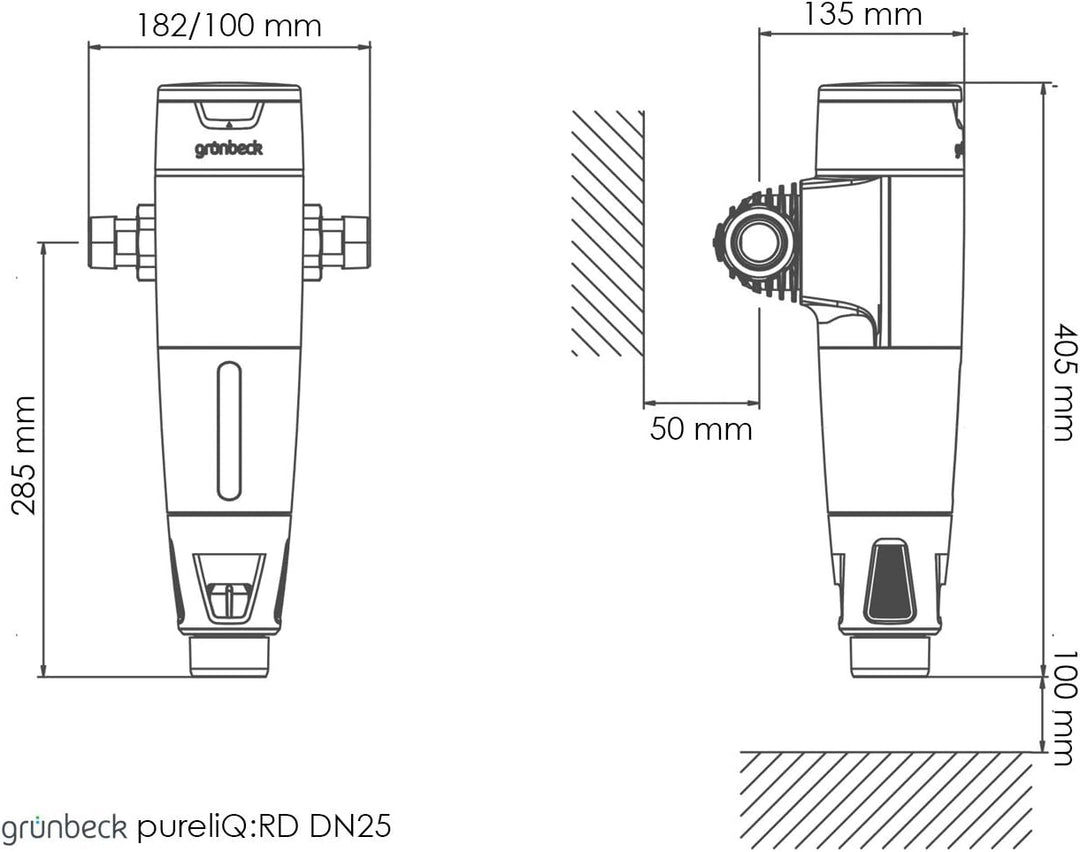 Grünbeck Rückspülfilter pureliQ:RD 25 (Filtration von Trinkwasser, schützt Wasserleitungen; DN25, 10