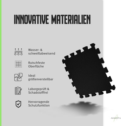 AthleticPro Bodenschutzmatte Fitness [31x31cm] - 18 extra Dicke Bodenmatten [20% mehr Schutz] - ruts