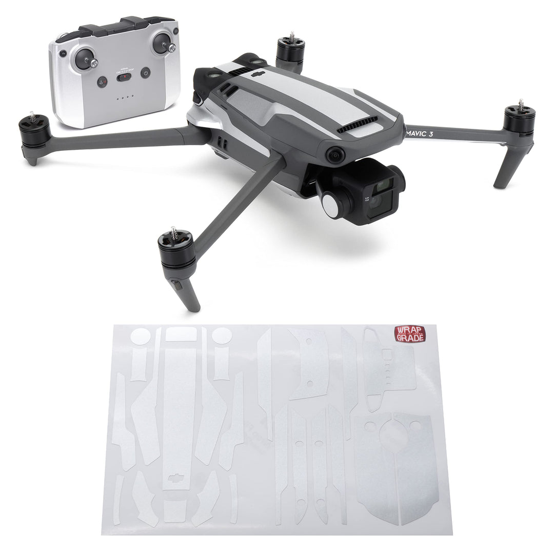 WRAPGRADE Skin Kompatibel mit Mavic 3 / Mavic 3 Classic | Accent Color (AIRFORCE SILVER), Airforce S