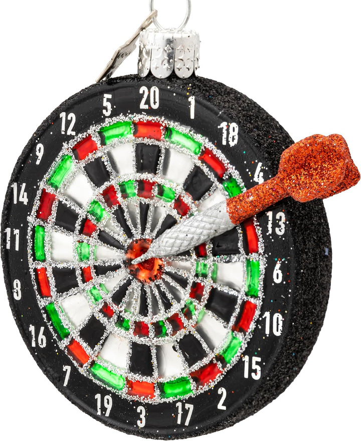 SIKORA Dartboard besondere Weihnachtskugel Glas Christbaumschmuck Deko Figur Weihnachten Anhänger Or