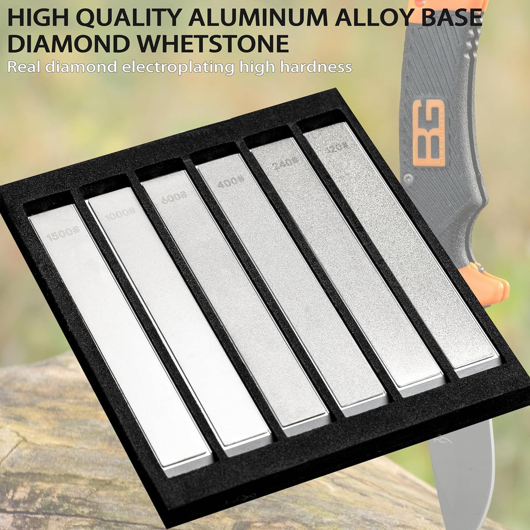 CWOVRS Diamant Schleifstein 6 Stück Mit Basis aus Aluminiumlegierung, Diamant Schleifstein Kochmesse