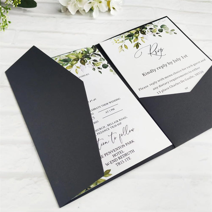 MillaSaw Hochzeitseinladungen, Schwarz, für Partys, Hochzeiten, Geburtstage, Valentinstag, 25 Stück
