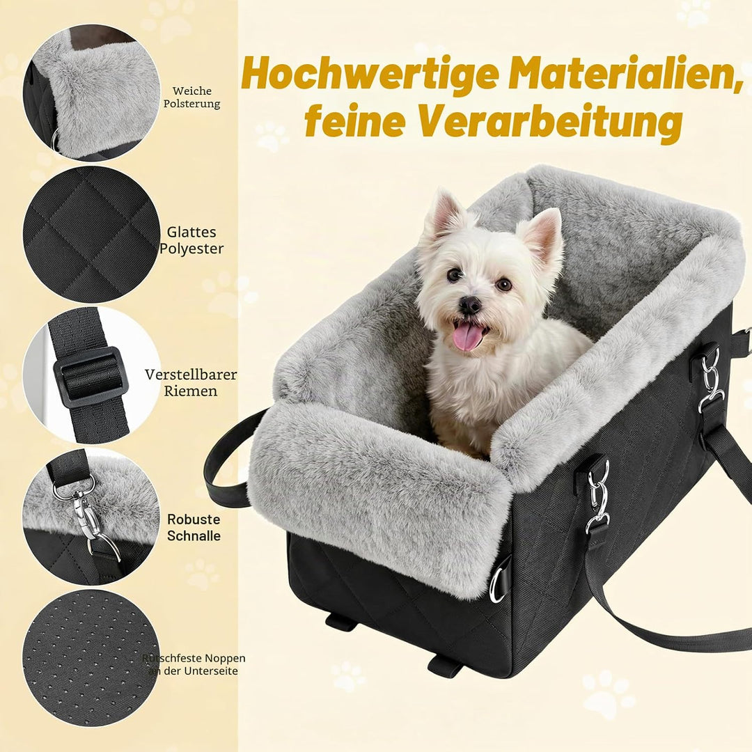VavoPaw Verbessert Hundesitz für Mittelkonsole, rutschfest Hunde Autositze für Mittelkonsole mit sta