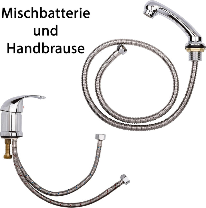 Profi Mischbatterie aus Messing und Handbrause, Wasserhahn für Friseur Waschsessel und Rückwärtswasc
