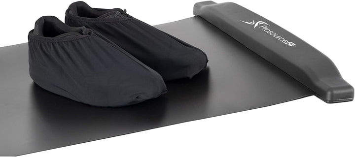 ProSourceFit Rutschbrett-Matte für Übungen, 1,8 m, mit Endstoppern, Booties und Tragetasche für Low-