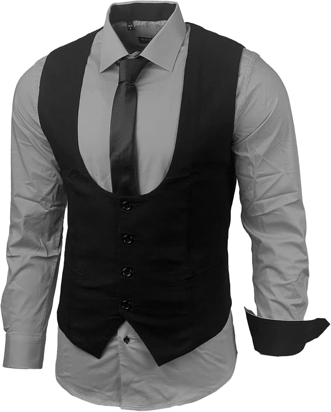 Herren Hemd Weste Krawatte Set Business Anzugweste Westen Slim Fit Smoking Frack Business Herrenanzu