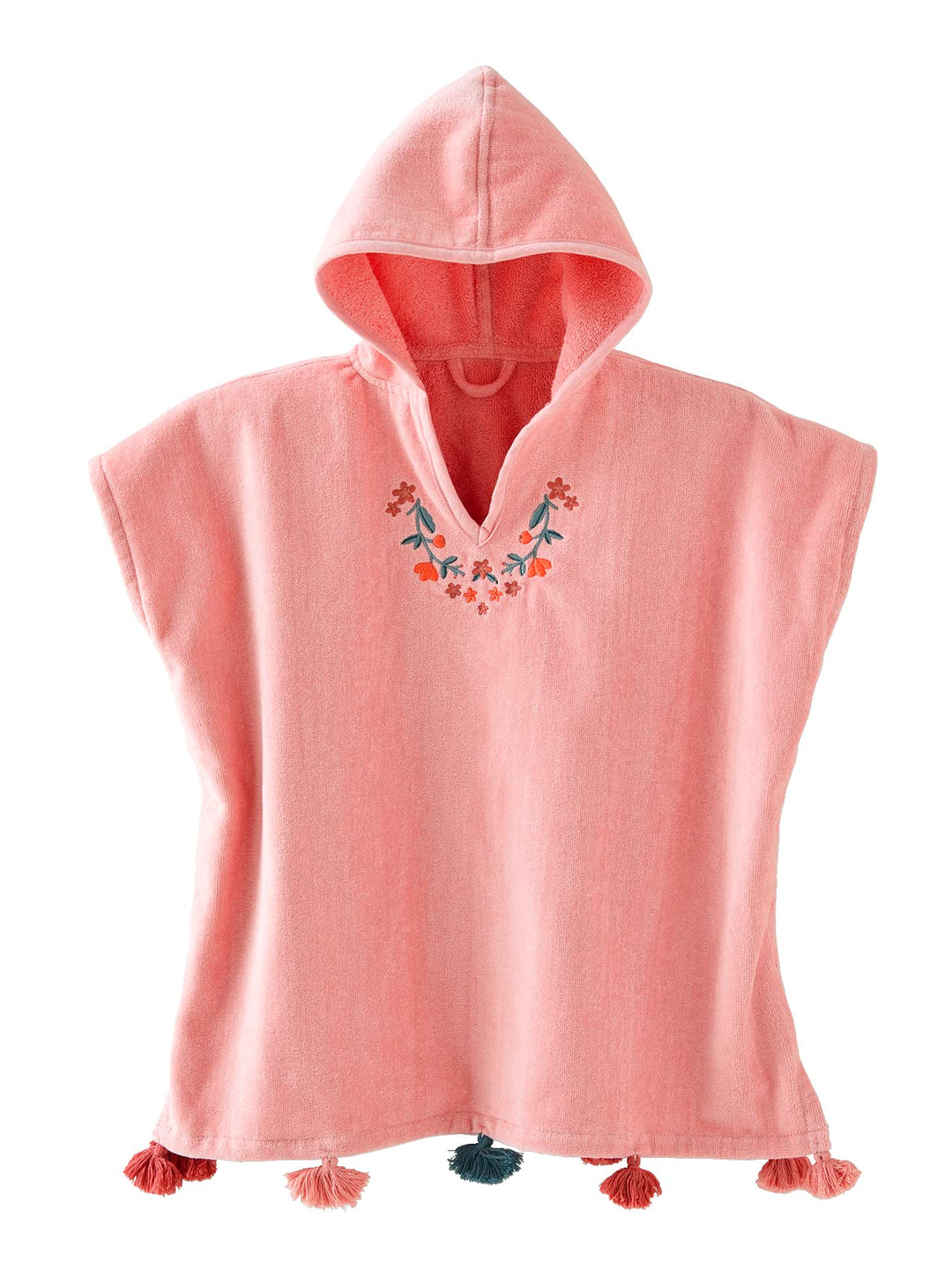 VERTBAUDET Mädchen Badeponcho HIPPIE BLUMENMÄDCHEN Pfirsich 86-98, Pfirsich 86-98