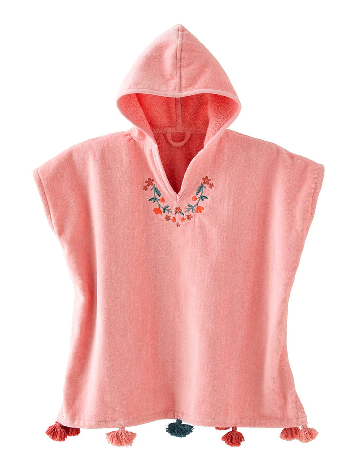 VERTBAUDET Mädchen Badeponcho HIPPIE BLUMENMÄDCHEN Pfirsich 86-98, Pfirsich 86-98