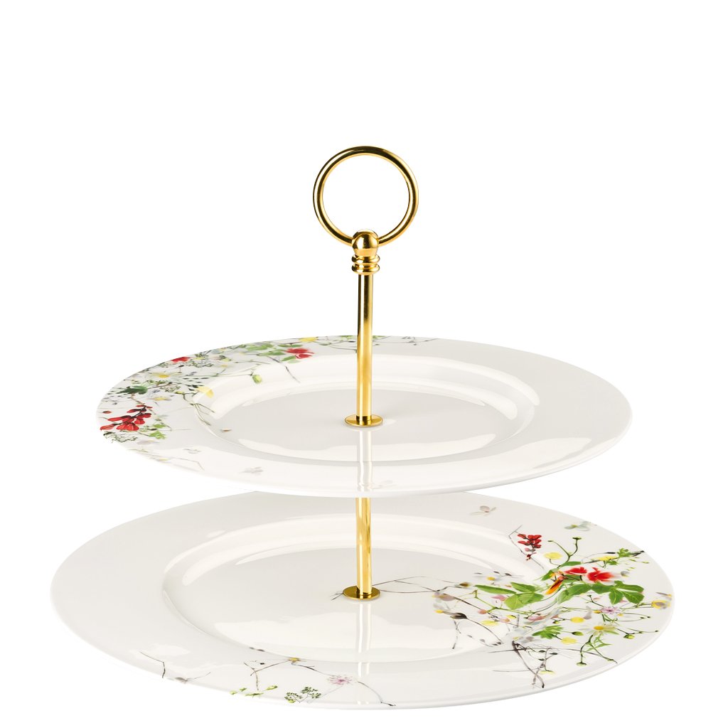 Rosenthal Brillance Fleurs Sauvages Etagere 2-teilig Tel.Fahne