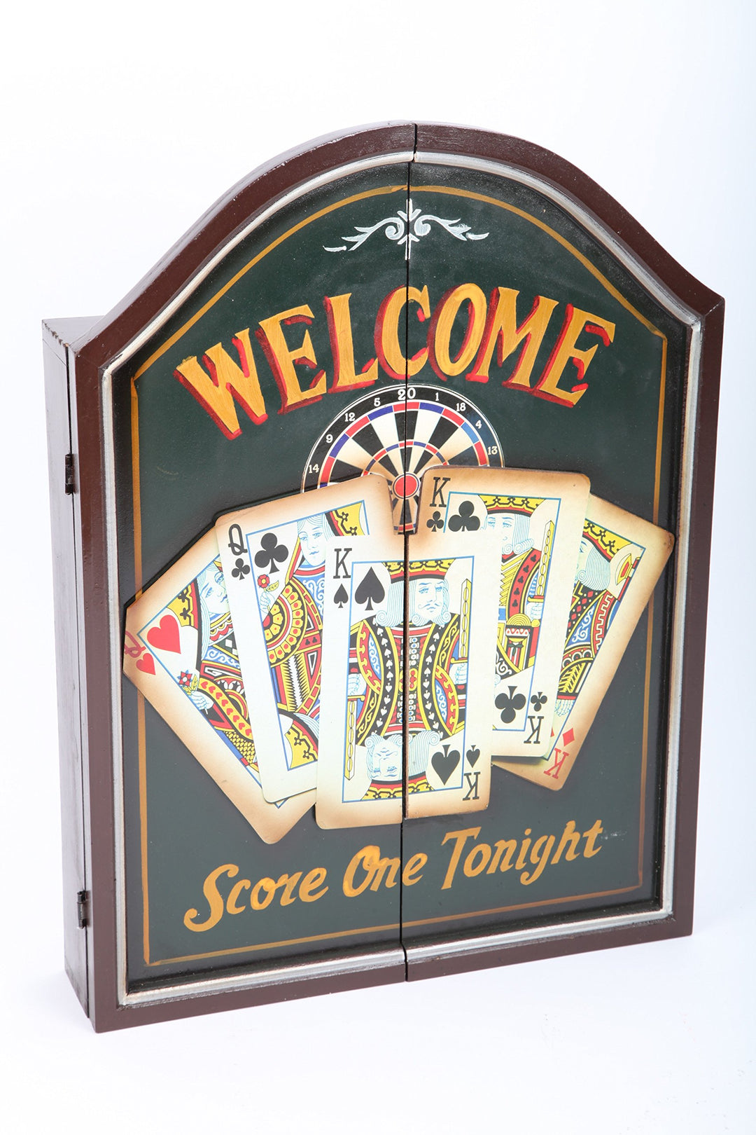 point home Dartschrank Welcome, Dartscheibe im Retrolook, 58cm