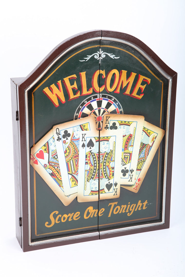 point home Dartschrank Welcome, Dartscheibe im Retrolook, 58cm