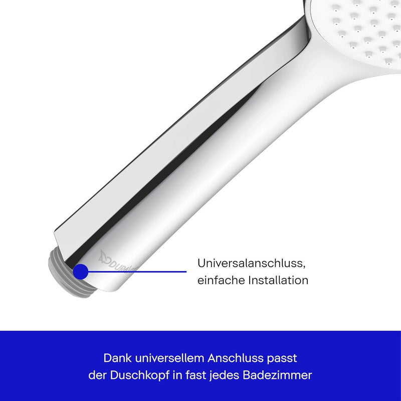 Duravit Universal Duschkopf, Duschbrause mit Strahlart Rain, Handbrause rund (Ø 110 mm), Brausekopf