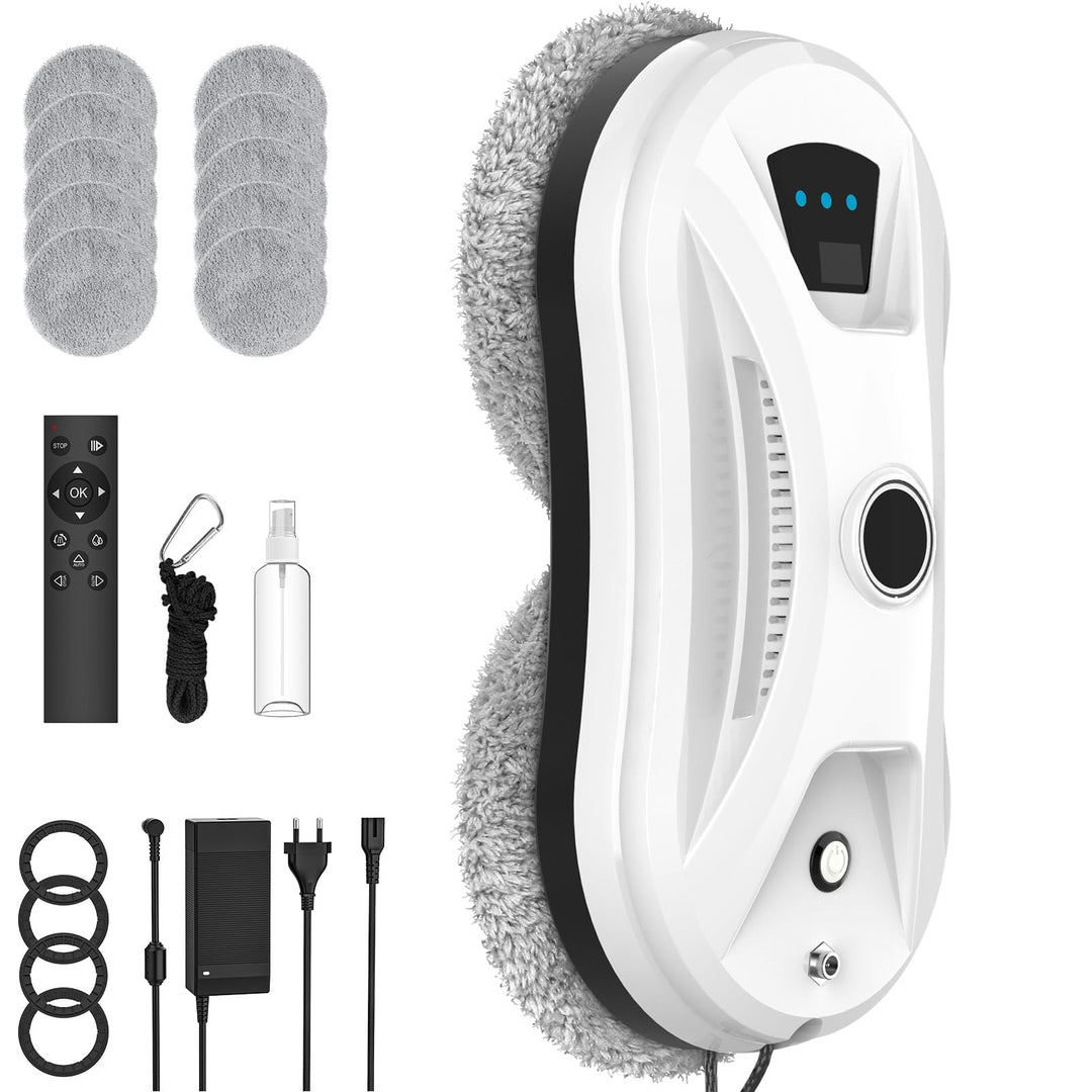 Fensterputzroboter, 5600 Pa Fensterroboter mit Automatische Doppel-Sprühfunktion, 3 Reinigungsmodi,