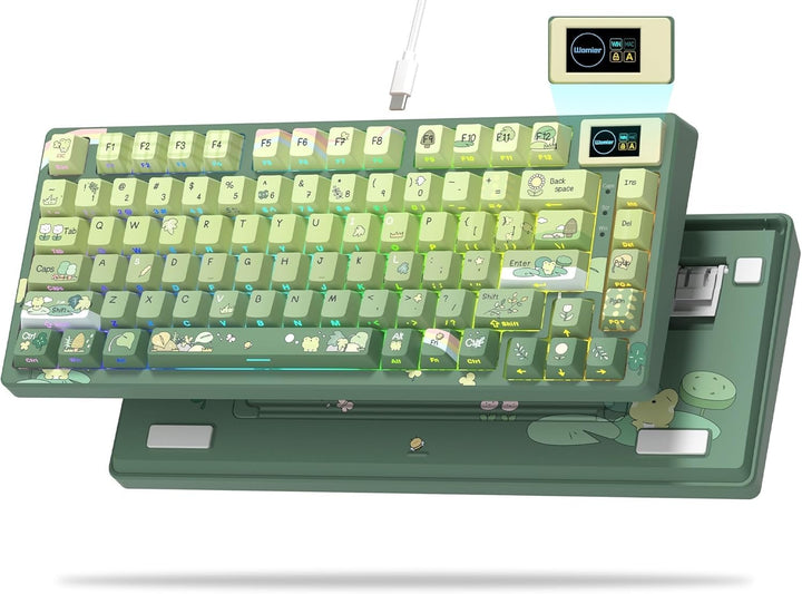 SK80 Mechanische Tastatur 75%, Gaming Tastatur kompakte USB C, Hot-Swap-Tastatur Kanagawa Thema, Dic