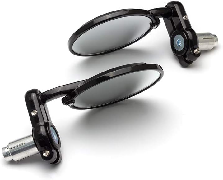 Motorrad Lenkerende Spiegel Schwarz Aluminium für 22mm (7/8 ") Lenker - Hochwertig