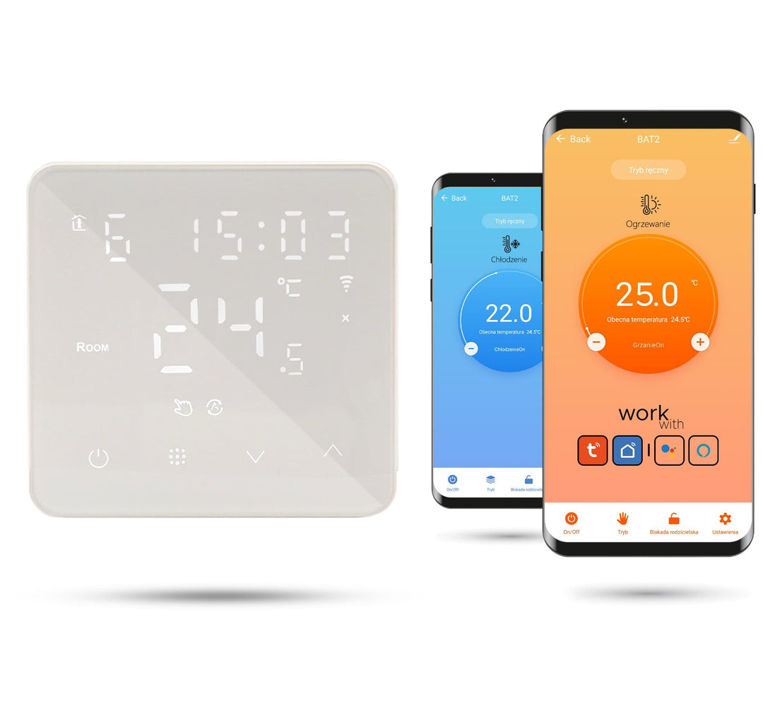 Automat-on Zigbee Thermostat Fussbodenheizung | BAT2 mit Batteriebetriebener | Steuerung Wandthermos