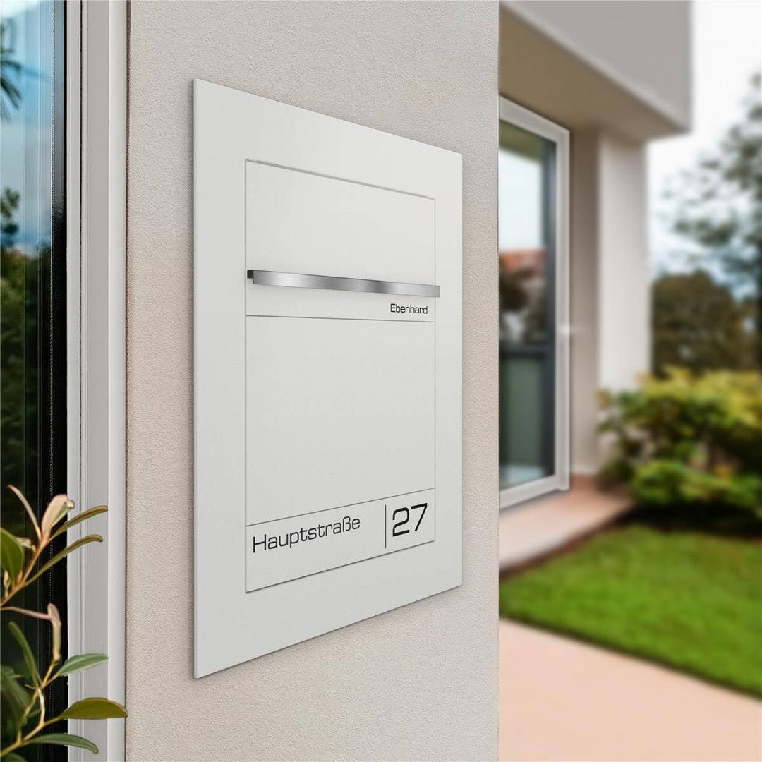Metzler Unterputz Briefkasten Verkehrsweiss RAL 9016 – Hochwertiger Einbaubriefkasten aus pulverbesc