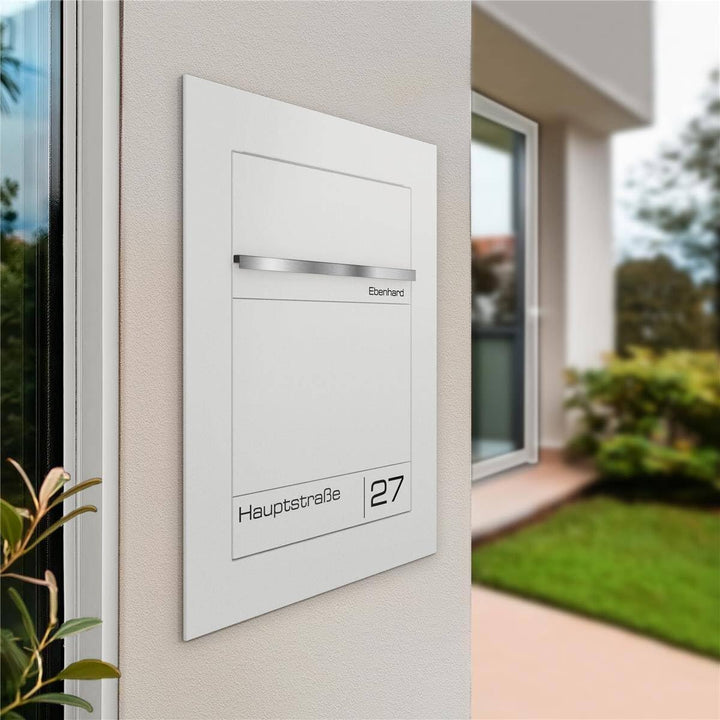 Metzler Unterputz Briefkasten Verkehrsweiss RAL 9016 – Hochwertiger Einbaubriefkasten aus pulverbesc