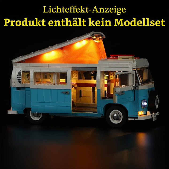 GEAMENT Licht-Set Kompatibel mit Lego T2 V29 Wohnmobil (T2 Camper Van) - Beleuchtungsset für Creator