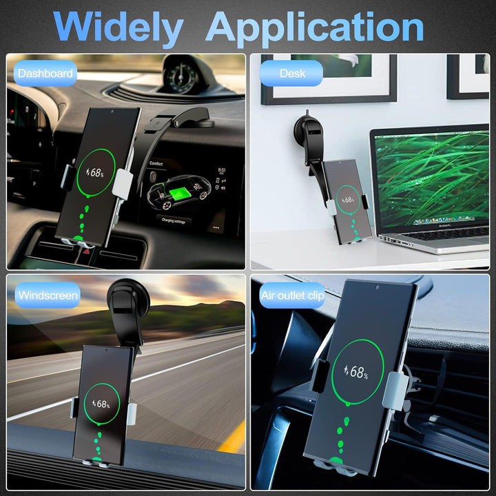 Olycism 15W Qi Fast Wireless Charger Auto Handyhalterung Mit Ladefunktion Doppelspule Automatischer
