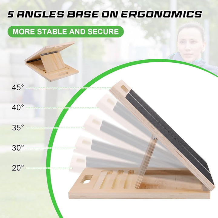 Wadendehner aus Holz, Professionelle Stretch and Mobility Board mit 5 verstellbaren Winkeln, Rutschf