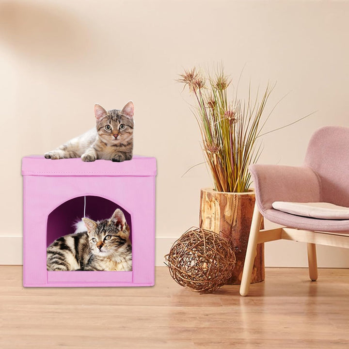 powerking Klappbare Katzenbetten für Indoor Katzen oder Kätzchen, Faltbare Katze Würfel und Katze Hö
