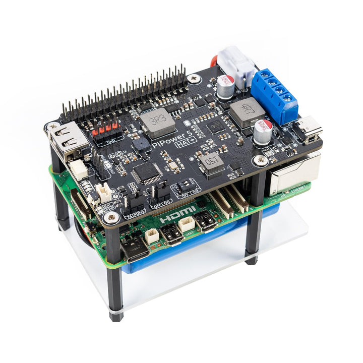 SunFounder Raspberry Pi 4 UPS Stromversorgung, Acrylgehäuse, Schutz des Raspberry Pi und der Daten,