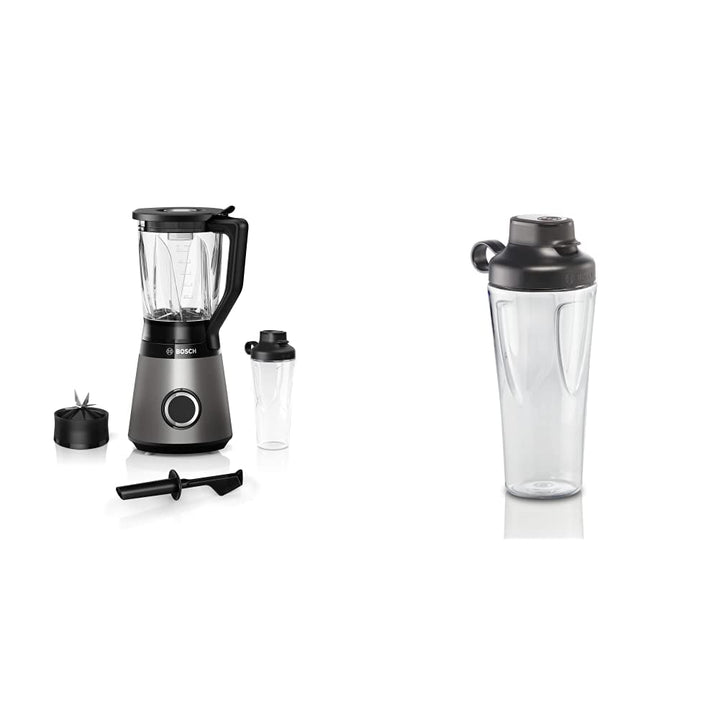 Bosch Standmixer VitaPower Serie 4 MMB6174S, 1200 W, silber & Bosch ToGo-Flasche MMZBT01B, Smoothie-