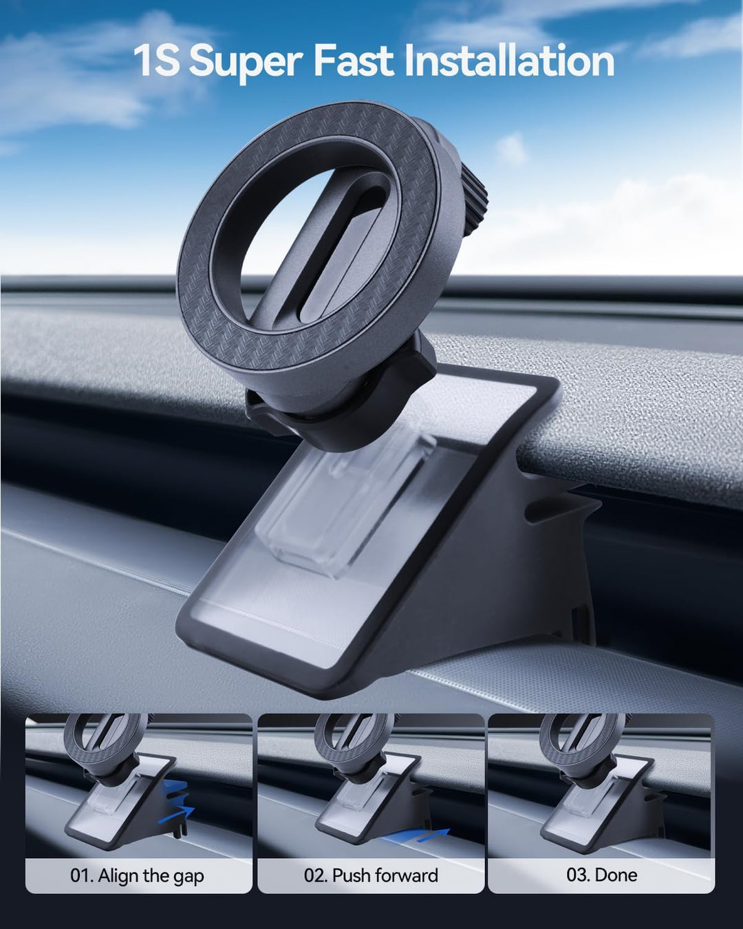Handyhalterung für Tesla Model Y 2025-2026 Juniper und Model 3 2024-2026 Magnet Handyhalter Auto Mag