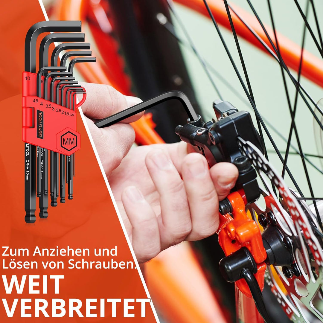 GETLITOOL Innensechskant Satz, 35tlg. Innensechskantschlüssel Kugel HX Metrisch, Zoll un TX Torx Win