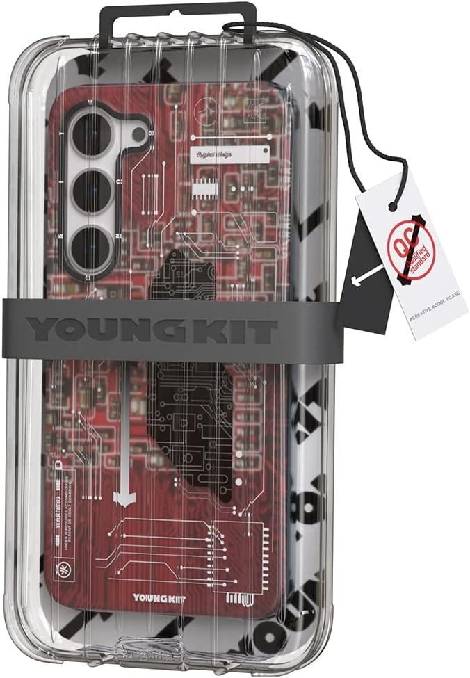 YOUNGKIT Handyhülle für Samsung Galaxy S23 Plus,Schutz in Militärqualität, Leiterplatten Muster Krat