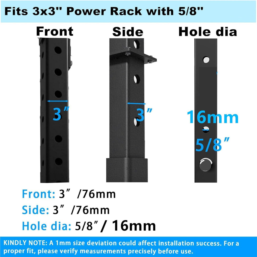 J Bryant Langhantelhalter für 3x3 &amp; 2x3 Power Racks - Ohne Bohren, Robuste Stahlstangenaufbewahrung