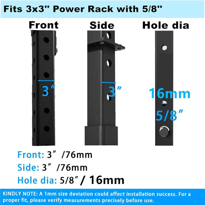 J Bryant Langhantelhalter für 3x3 &amp; 2x3 Power Racks - Ohne Bohren, Robuste Stahlstangenaufbewahrung