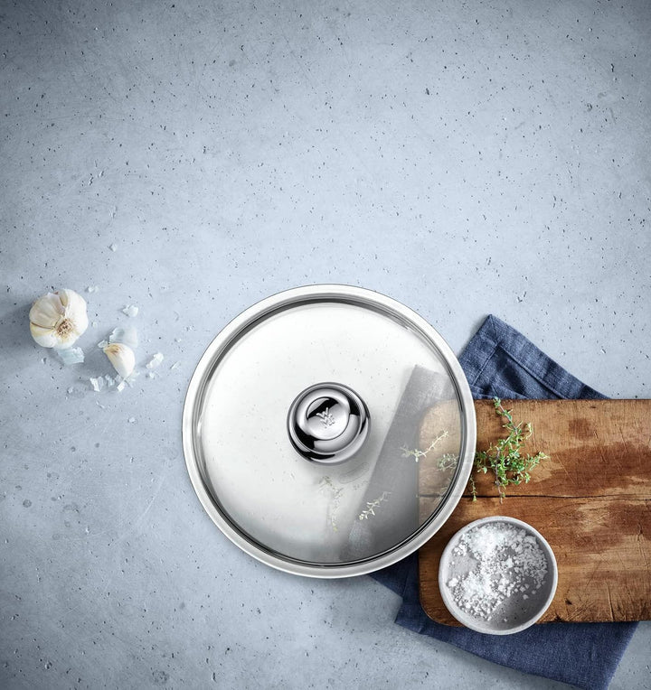 WMF Glas-Pfannendeckel 24 cm, Deckel für 24er Pfannen, Deckel mit Metallknauf, hitzebeständiges Glas