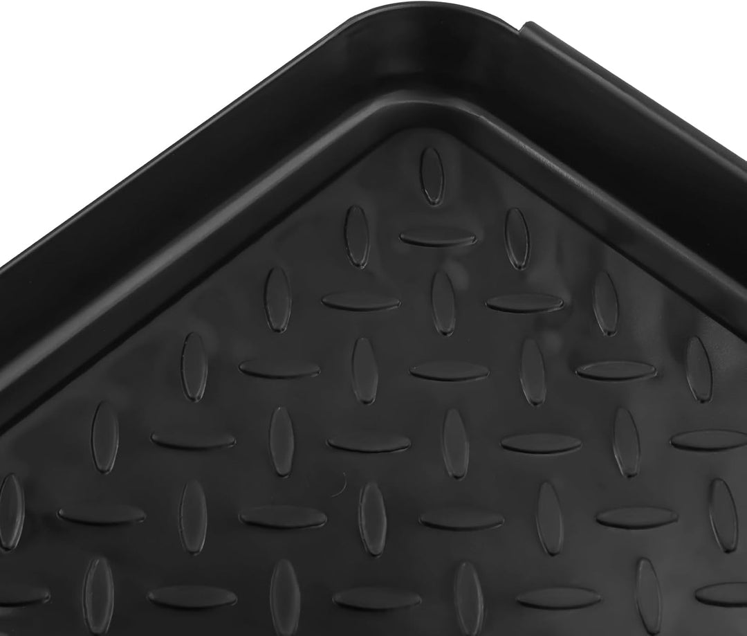 6 Stück Kunststoffe Schuhabtropfschalen, 35 x 27.5 x 3 cm Schwarz Schuhablage, Multifunktional Schuh