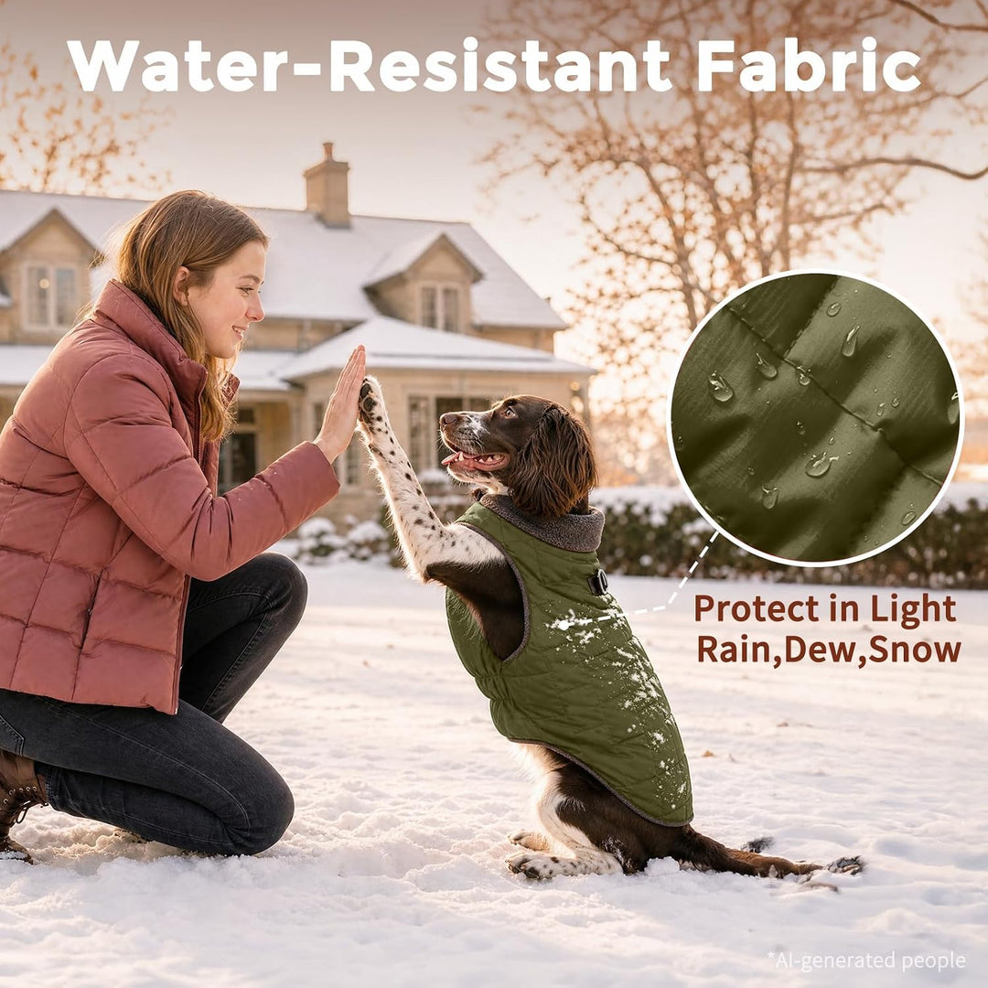 Warmer Fleece-Hundemantel mit strapazierfähigem Geschirr mit D-Ring, wasserdichte Welpenjacke für kl
