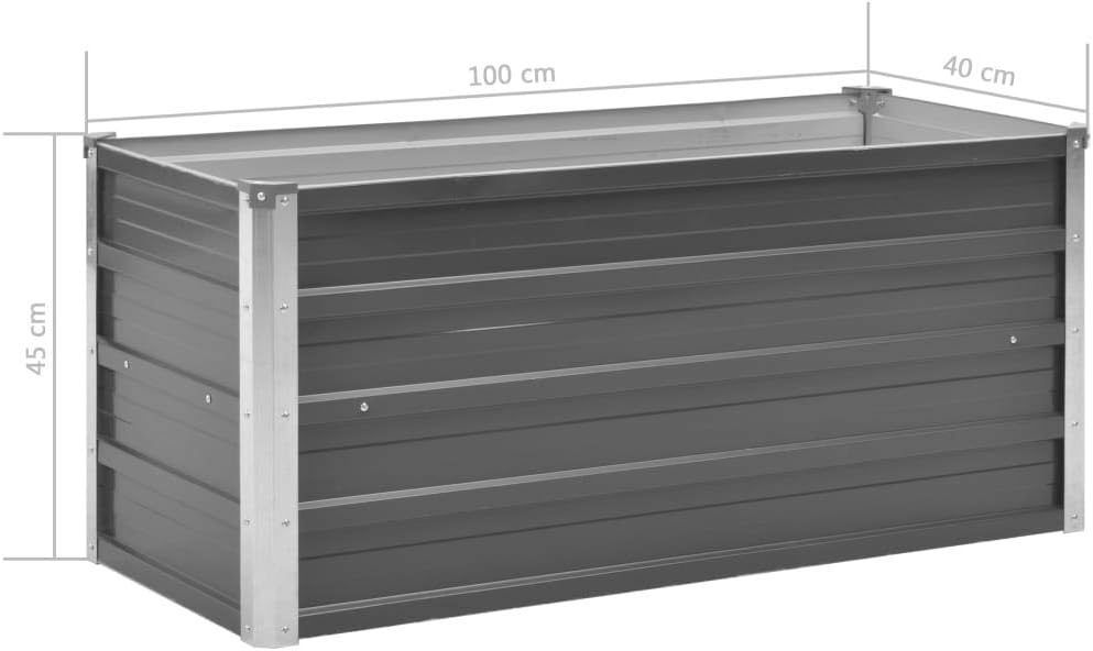 yorten Gartenpflanzen Hochbeet Gartenbeet Verzinkter Stahl Frühbeet Pflanzkasten für Garten 100 x 40