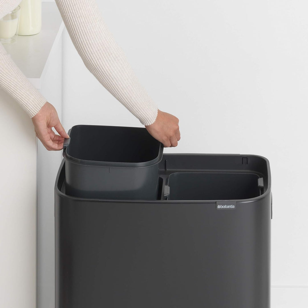 Brabantia Mülleimer, Matt Black, 30 Liter 2 Inneneimer (2 x 30L) Matt Black, 2 Inneneimer (2 x 30L)