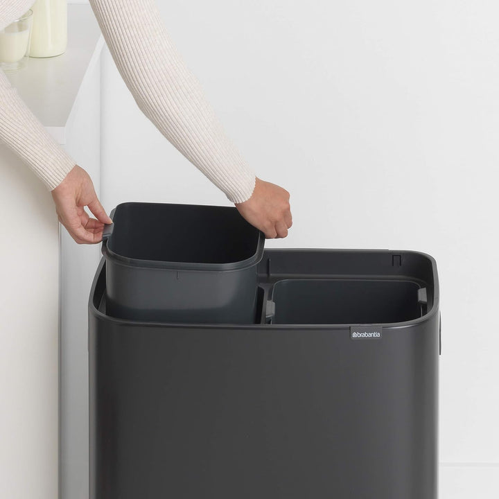 Brabantia Mülleimer, Matt Black, 30 Liter 2 Inneneimer (2 x 30L) Matt Black, 2 Inneneimer (2 x 30L)