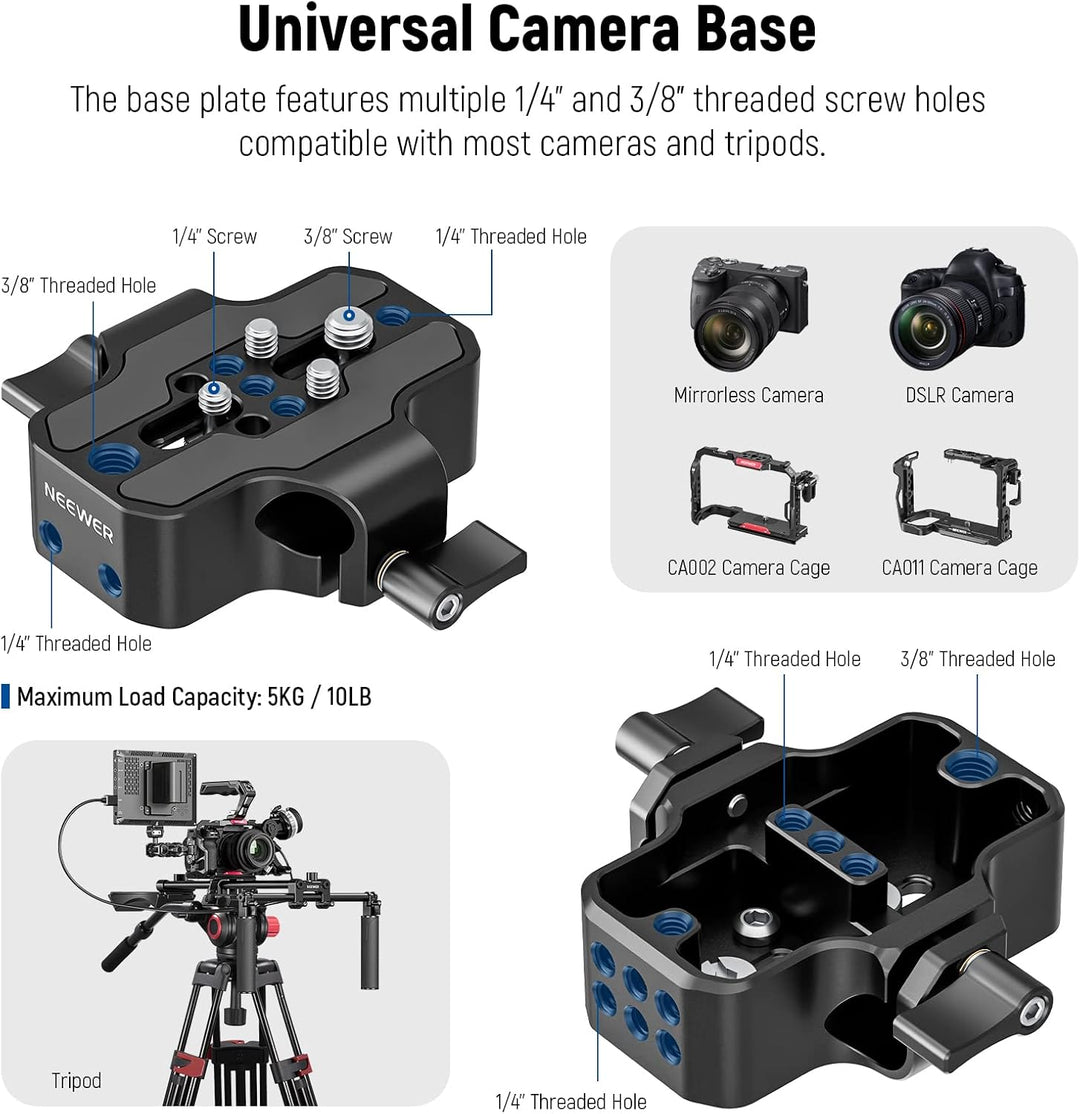 NEEWER Universal Shoulder Rig Set, 16"/40cm Erweitertes 15mm Stange Unterstützung System Kamerastabi