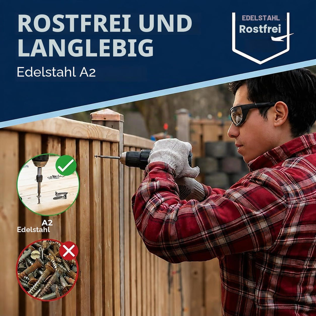Schrauben Torx Edelstahlschrauben 8x60 Edelstahl V2A rostfrei Spanplattenschrauben für Holz Teilgewi